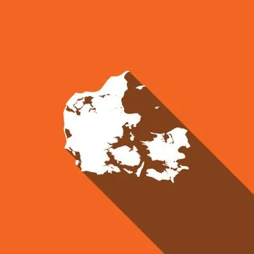 Long shadow with the shape of the country of denmark イラスト素材