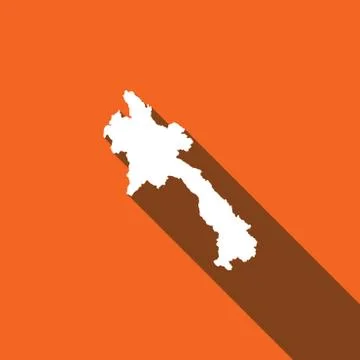 Long shadow with the shape of the country of laos イラスト素材