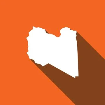 Long shadow with the shape of the country of libya Stock Illustration