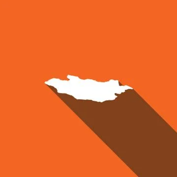Long shadow with the shape of the country of mongolia Stock Illustration