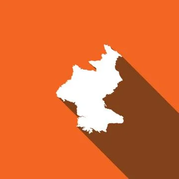 Long shadow with the shape of the country of north korea Stock Illustration