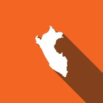 Long shadow with the shape of the country of peru イラスト素材