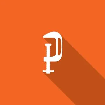 Long shadow with the shape of a g clamp Stock Illustration