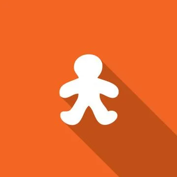 Long shadow with the shape of a gingerbread man イラスト素材