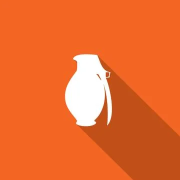 Long shadow with the shape of a grenade Stock Illustration