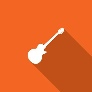 Long shadow with the shape of a guitar Stock Illustration