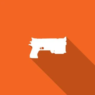 Long shadow with the shape of a gun イラスト素材