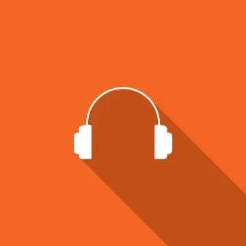 Long shadow with the shape of a pair of headphones Stock Illustration