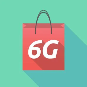 Long shadow shopping bag with    the text 6G Illustration