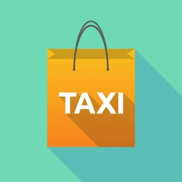 Long shadow shopping bag with    the text TAXI Stock Illustration