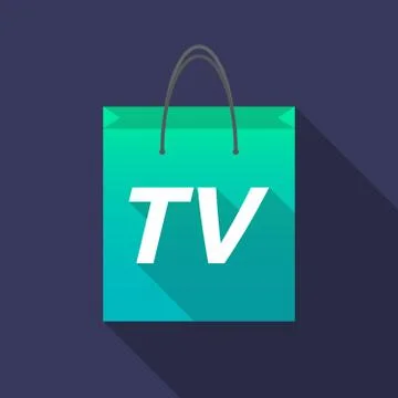 Long shadow shopping bag with    the text TV Illustration