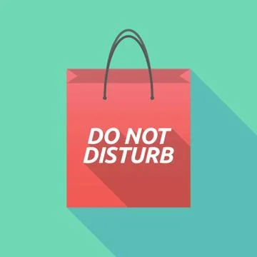 Long shadow shopping bag with    the text DO NOT DISTURB Illustration