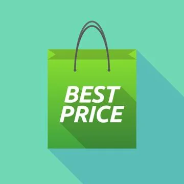 Long shadow shopping bag with    the text BEST PRICE Illustration