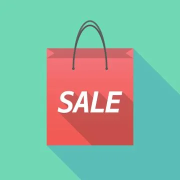 Long shadow shopping bag with    the text SALE Illustration