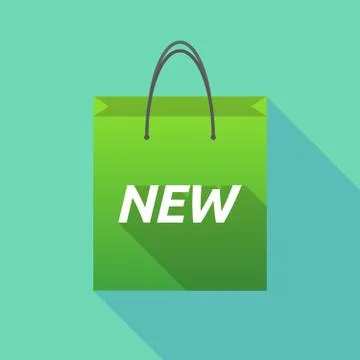 Long shadow shopping bag with    the text NEW Illustration
