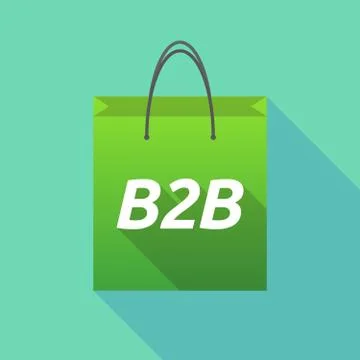 Long shadow shopping bag with    the text B2B Illustration