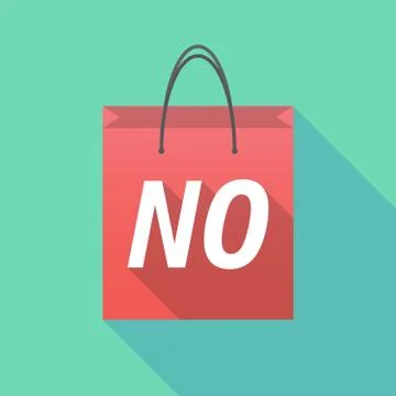 Long shadow shopping bag with    the text NO Illustration