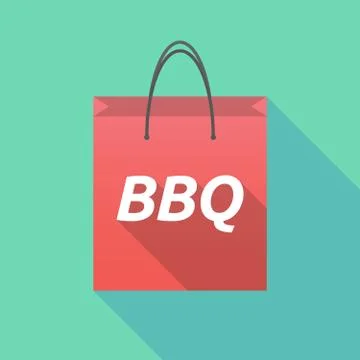 Long shadow shopping bag with    the text BBQ Illustration