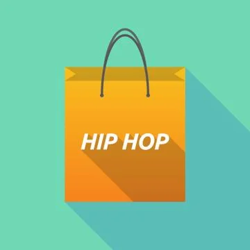 Long shadow shopping bag with    the text HIP HOP Illustration
