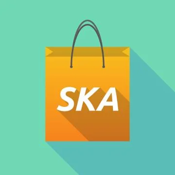 Long shadow shopping bag with    the text SKA Illustration