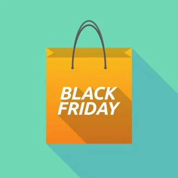 Long shadow shopping bag with    the text BLACK FRIDAY Illustration