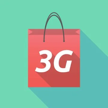 Long shadow shopping bag with    the text 3G Illustration