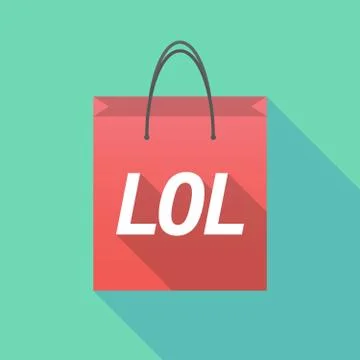 Long shadow shopping bag with    the text LOL Stock Illustration
