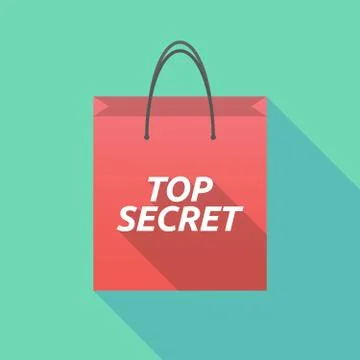 Long shadow shopping bag with    the text TOP SECRET Illustration