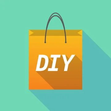 Long shadow shopping bag with    the text DIY Illustration