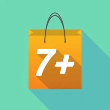Long shadow shopping bag with    the text 7+ Illustration