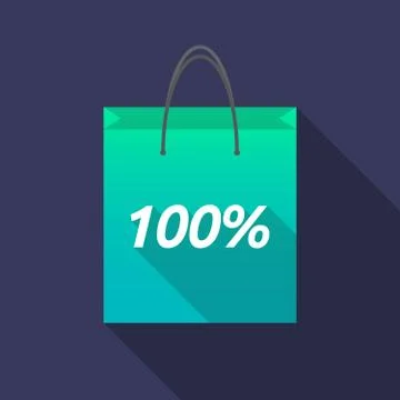 Long shadow shopping bag with    the text 100% Illustration