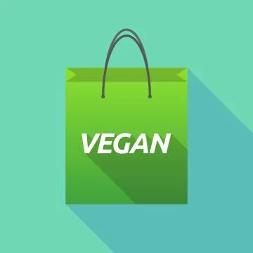 Long shadow shopping bag with    the text VEGAN Stock Illustration