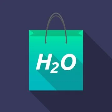 Long shadow shopping bag with    the text H2O Illustration