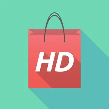 Long shadow shopping bag with    the text HD Illustration