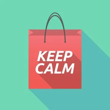 Long shadow shopping bag with    the text KEEP CALM Illustration