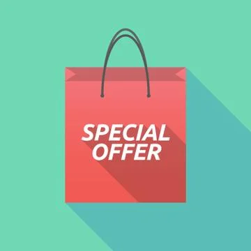 Long shadow shopping bag with    the text SPECIAL OFFER Illustration