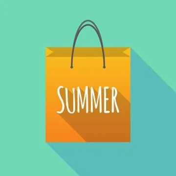 Long shadow shopping bag with    the text SUMMER Illustration
