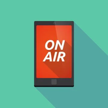 Long shadow smart phone with    the text ON AIR Stock Illustration