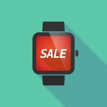 Long shadow smart watch with    the text SALE Stock Illustration