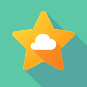 Long shadow star with a cloud 스톡 일러스트