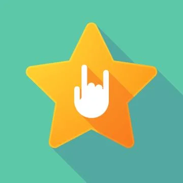 Long shadow star with a rocking hand イラスト素材