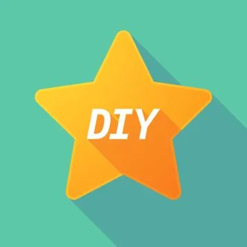 Long shadow star with    the text DIY Stock Illustration