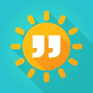 Long shadow sun icon with quotes Stock Illustration