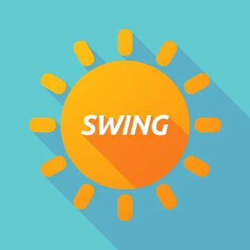 Long shadow Sun with    the text SWING Stock Illustration