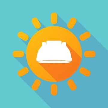 Long shadow sun with a work helmet Stock Illustration