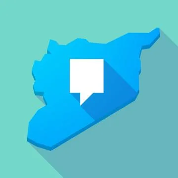 Long shadow Syria map with a tooltip 스톡 일러스트