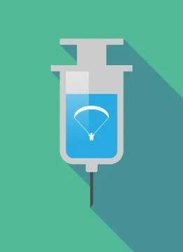 Long shadow  syringe with a paraglider Stock Illustration