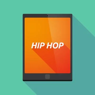Long shadow tablet PC with    the text HIP HOP Illustrazione stock