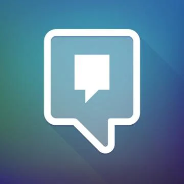 Long shadow tooltip icon on a gradient background  with a tooltip Stockillustratie