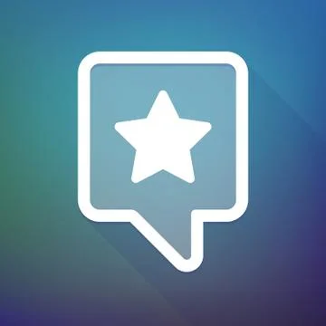 Long shadow tooltip icon on a gradient background  with a star Illustrazione stock